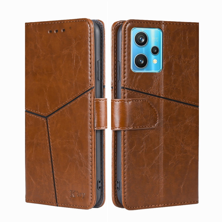 For OPPO Realme 9 Pro+ Geometric Stitching Horizontal Flip Leather Phone Case