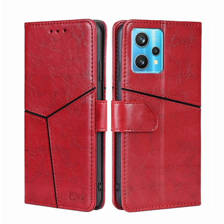 For OPPO Realme 9 Pro+ Geometric Stitching Horizontal Flip Leather Phone Case