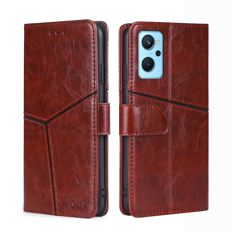For OPPO Realme 9i Geometric Stitching Horizontal Flip Leather Phone Case