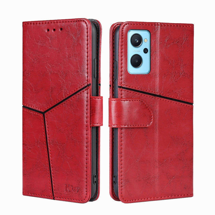 For OPPO Realme 9i Geometric Stitching Horizontal Flip Leather Phone Case