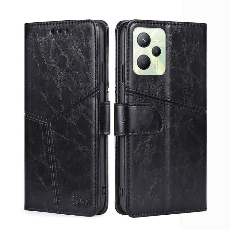 For OPPO Realme C35 Geometric Stitching Horizontal Flip Leather Phone Case