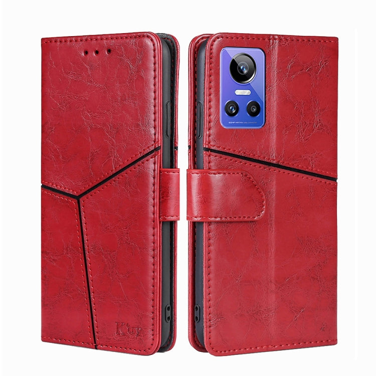 For OPPO Realme GT Neo3 Geometric Stitching Horizontal Flip Leather Phone Case