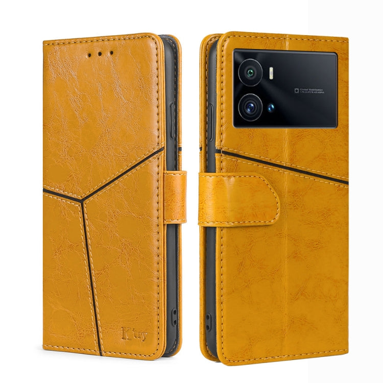 For vivo iQOO 9 Pro 5G Geometric Stitching Horizontal Flip Leather Phone Case