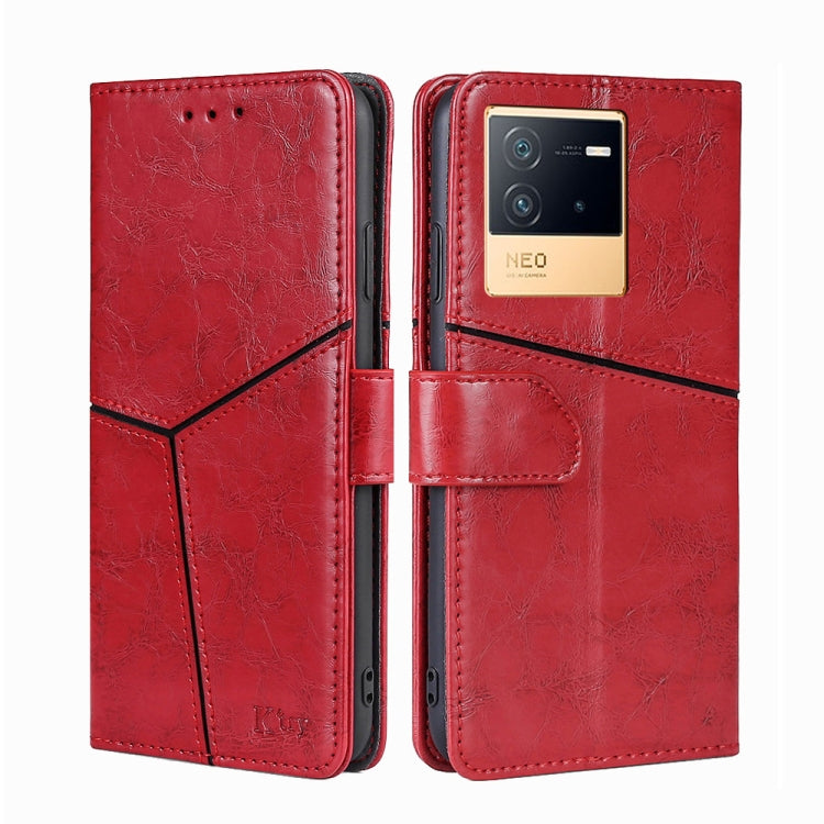 For vivo iQOO Neo6 5G Geometric Stitching Horizontal Flip Leather Phone Case