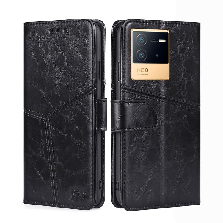For vivo iQOO Neo6 5G Geometric Stitching Horizontal Flip Leather Phone Case