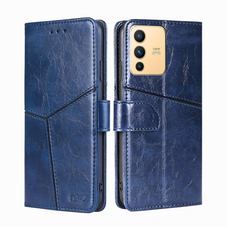 For vivo S12 5G/V23 Geometric Stitching Horizontal Flip Leather Phone Case