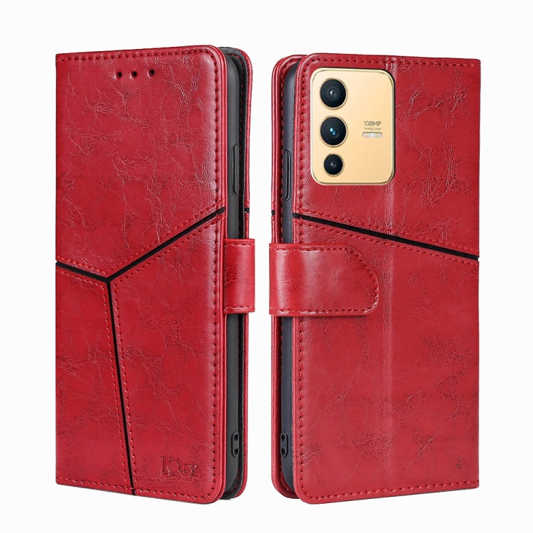 For vivo S12 5G/V23 Geometric Stitching Horizontal Flip Leather Phone Case