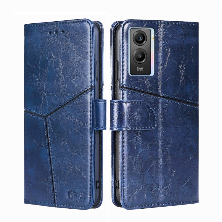 For vivo Y55S 5G Geometric Stitching Horizontal Flip Leather Phone Case