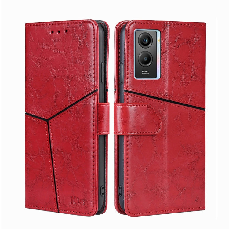 For vivo Y55S 5G Geometric Stitching Horizontal Flip Leather Phone Case