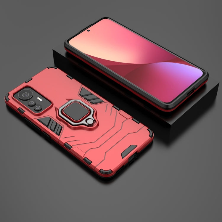 For Xiaomi 12 Lite Shockproof PC + TPU Phone Case with Magnetic Ring Holder