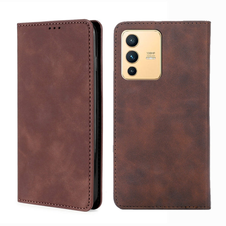 For vivo S12 / V23 5G Skin Feel Magnetic Horizontal Flip Leather Phone Case