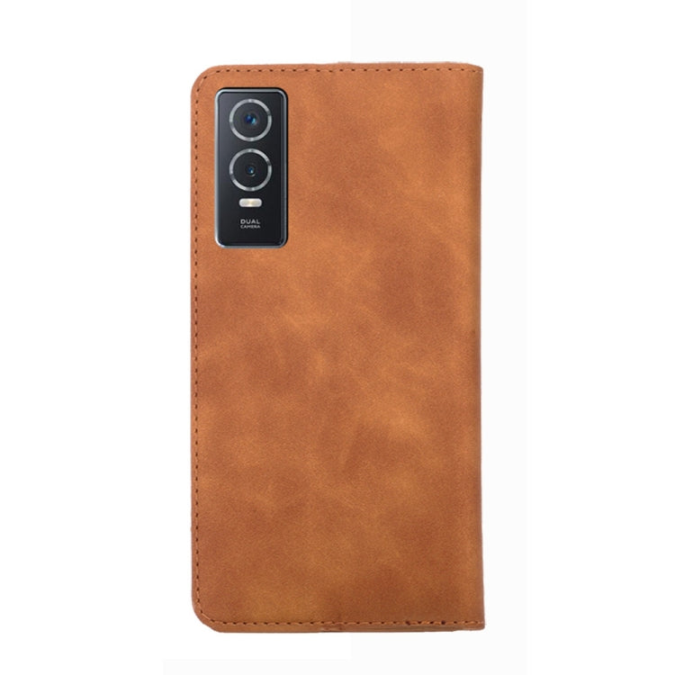 For vivo Y76s / Y74s Skin Feel Magnetic Horizontal Flip Leather Phone Case