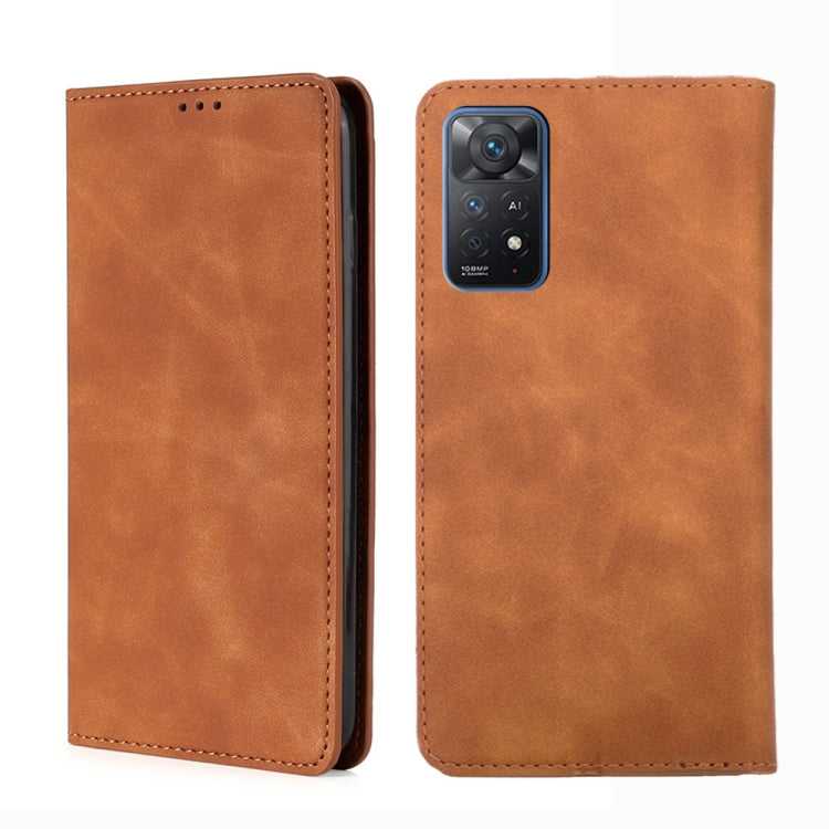For Xiaomi Redmi Note 11 Pro 4G/5G Global Skin Feel Magnetic Flip Leather Phone Case