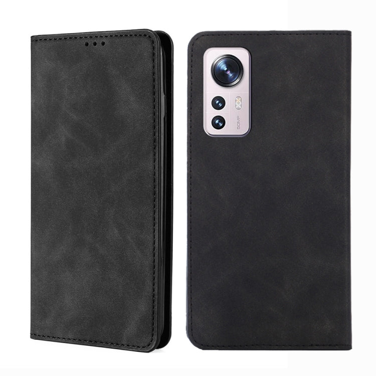 For Xiaomi 12 Pro Skin Feel Magnetic Flip Leather Phone Case
