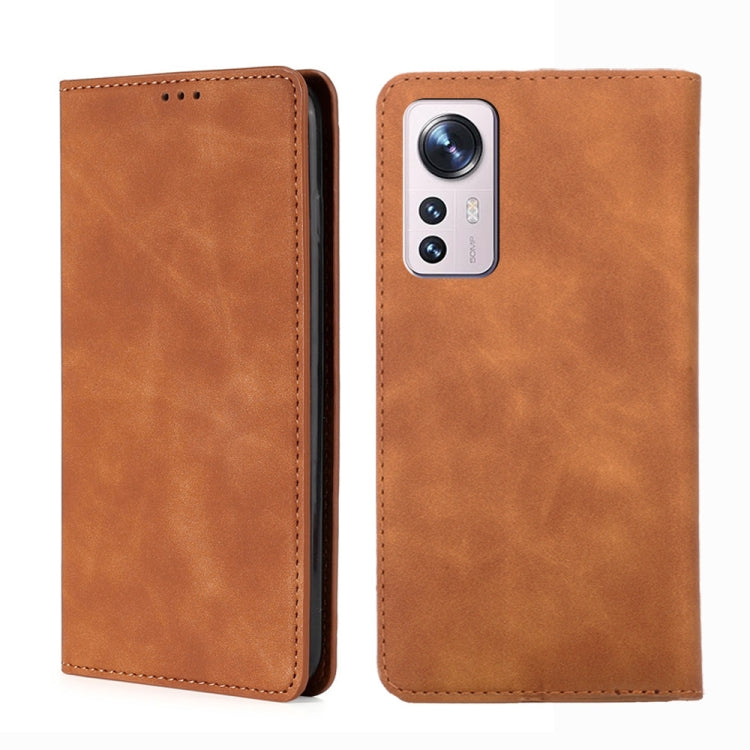 For Xiaomi 12 Pro Skin Feel Magnetic Flip Leather Phone Case