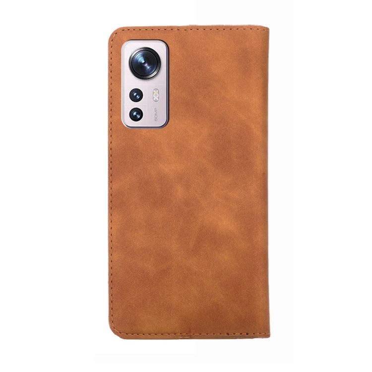 For Xiaomi 12 Pro Skin Feel Magnetic Flip Leather Phone Case
