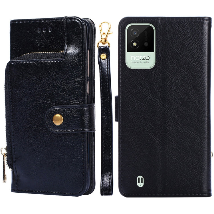 For OPPO Realme Narzo 50i Zipper Bag Leather Phone Case
