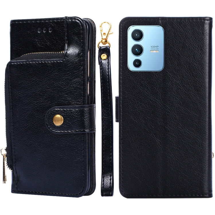 For vivo S12 Pro/V23 Pro Zipper Bag Leather Phone Case
