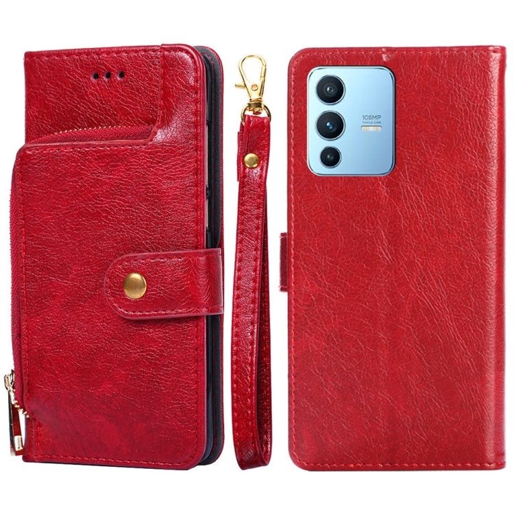 For vivo S12 Pro/V23 Pro Zipper Bag Leather Phone Case