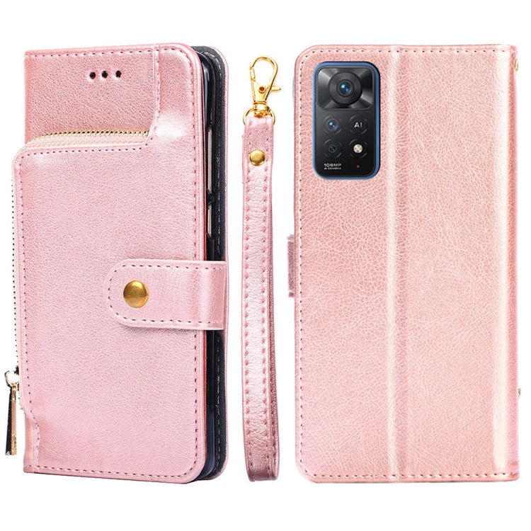 For Xiaomi Redmi Note 11 Pro Global/Redmi Note 11S Pro 5G Global Zipper Bag Leather Phone Case