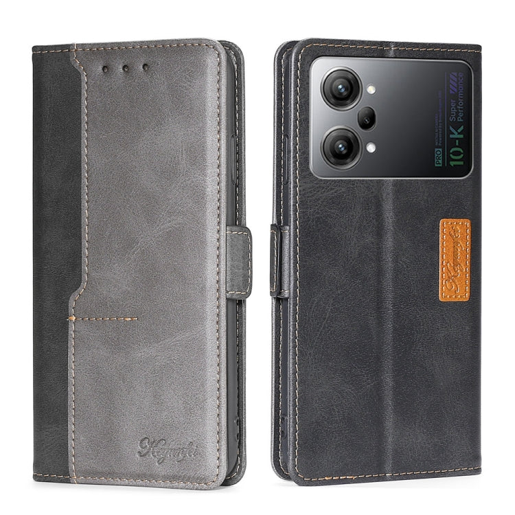 For OPPO K10 Pro 5G Contrast Color Side Buckle Leather Phone Case