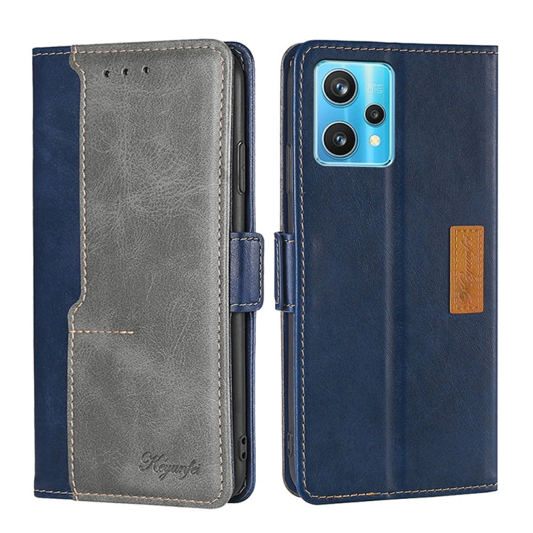 For OPPO Realme 9 Pro+ Contrast Color Side Buckle Leather Phone Case