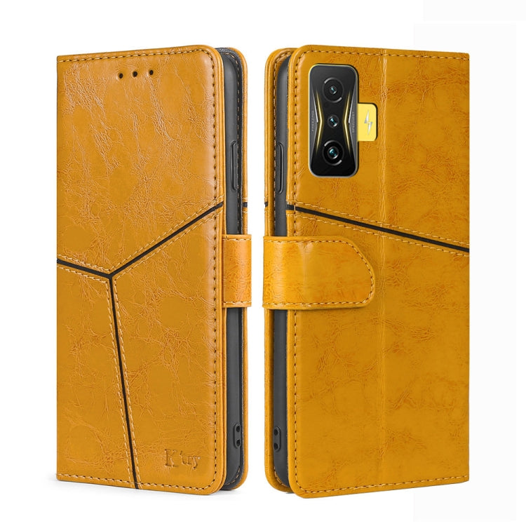 For Xiaomi Redmi K50 Gaming / Poco F4 GT Geometric Stitching Horizontal Flip Leather Phone Case