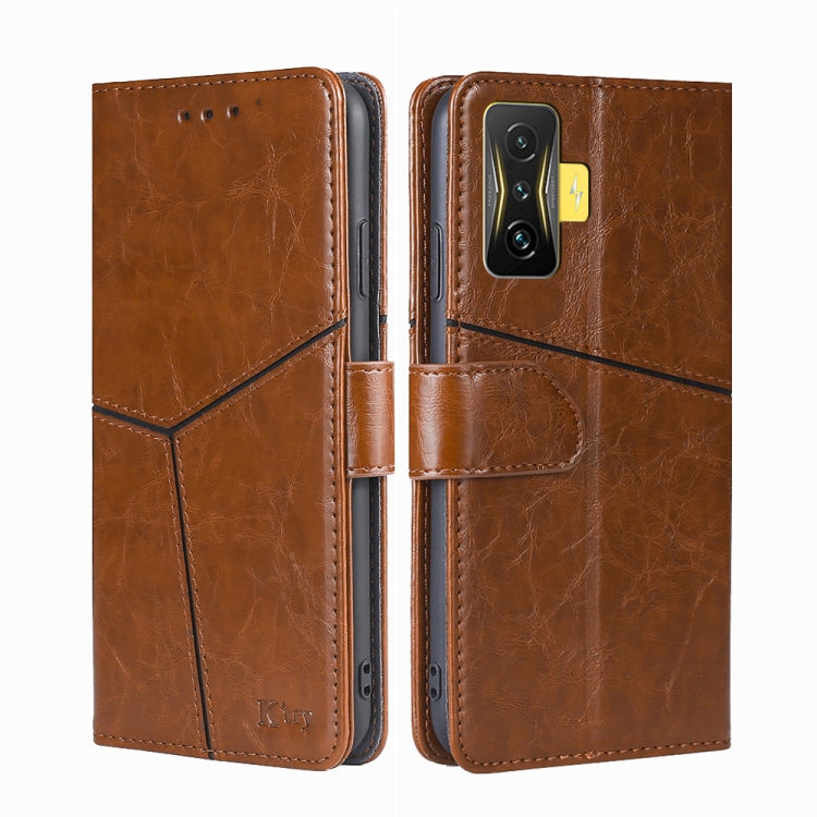 For Xiaomi Redmi K50 Gaming / Poco F4 GT Geometric Stitching Horizontal Flip Leather Phone Case