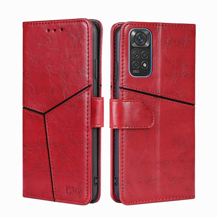 For Xiaomi Redmi Note 11 4G / Note 11S Geometric Stitching Horizontal Flip Leather Phone Case