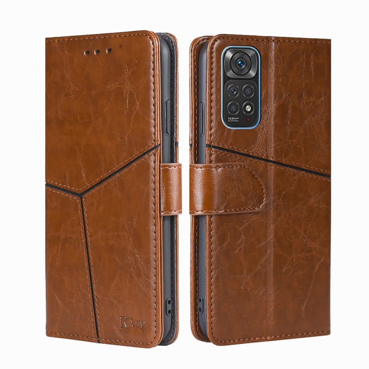 For Xiaomi Redmi Note 11 4G / Note 11S Geometric Stitching Horizontal Flip Leather Phone Case