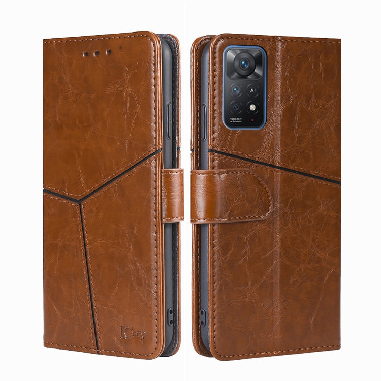 For Xiaomi Redmi Note11 Pro 4G / 5G Geometric Stitching Horizontal Flip Leather Phone Case