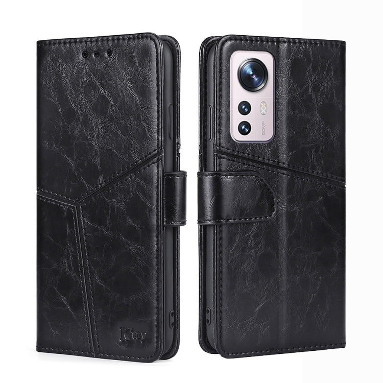 For Xiaomi 12 Pro Geometric Stitching Horizontal Flip Leather Phone Case