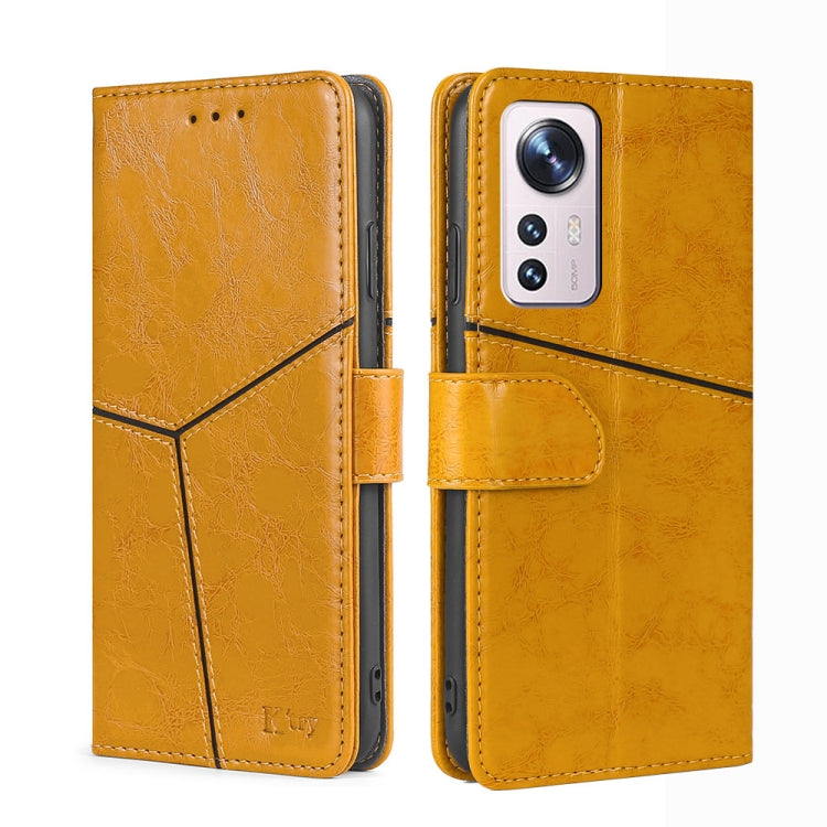For Xiaomi 12 Pro Geometric Stitching Horizontal Flip Leather Phone Case