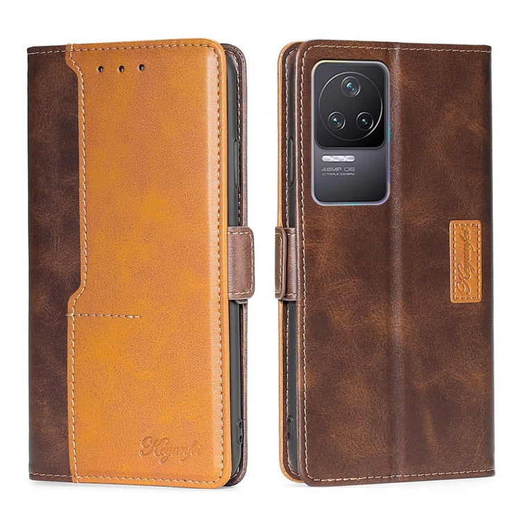 For Xiaomi Redmi K50/K50 Pro Contrast Color Side Buckle Leather Phone Case