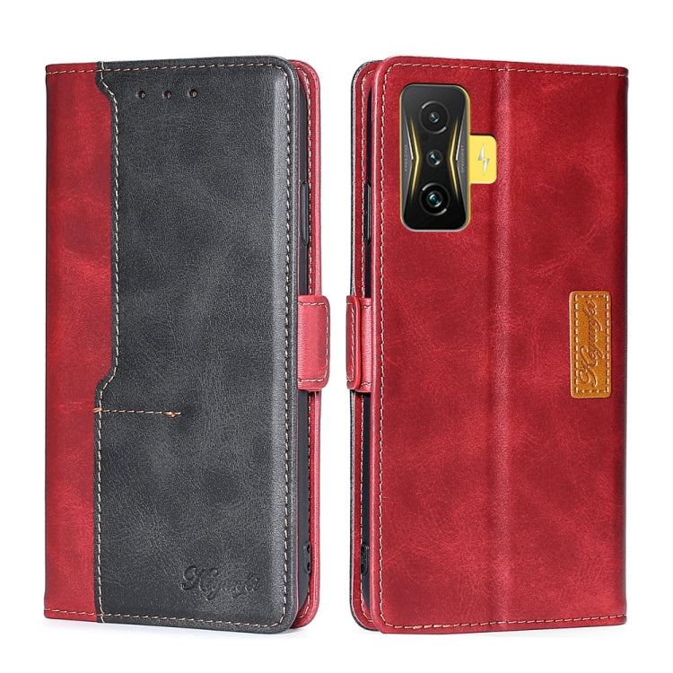For Xiaomi Redmi K50 Gaming/Poco F4 GT Contrast Color Side Buckle Leather Phone Case
