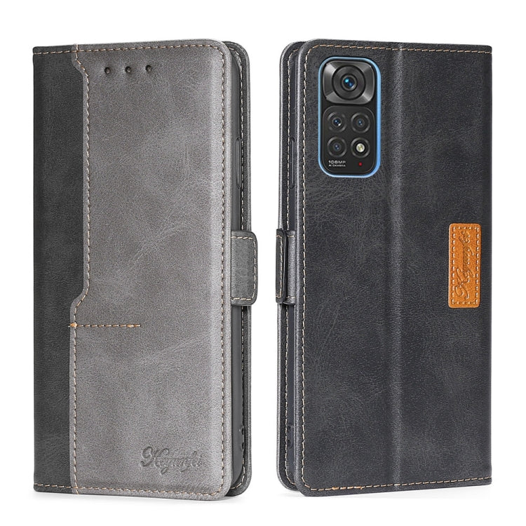 For Xiaomi Redmi Note 11 4G Global/Redmi Note 11S Contrast Color Side Buckle Leather Phone Case