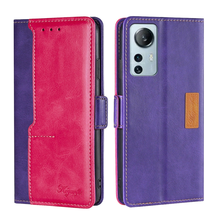 For Xiaomi 12 Lite Contrast Color Side Buckle Leather Phone Case
