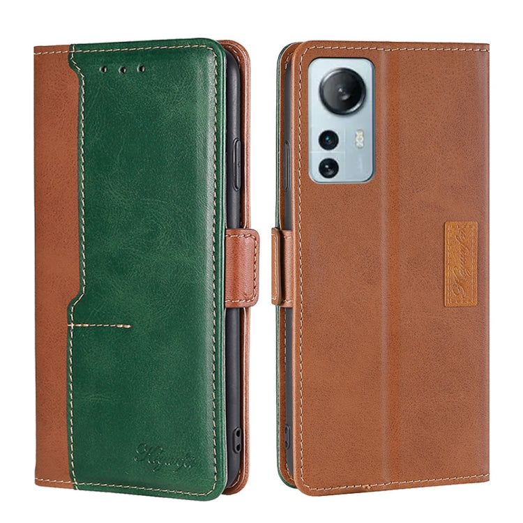 For Xiaomi 12 Lite Contrast Color Side Buckle Leather Phone Case