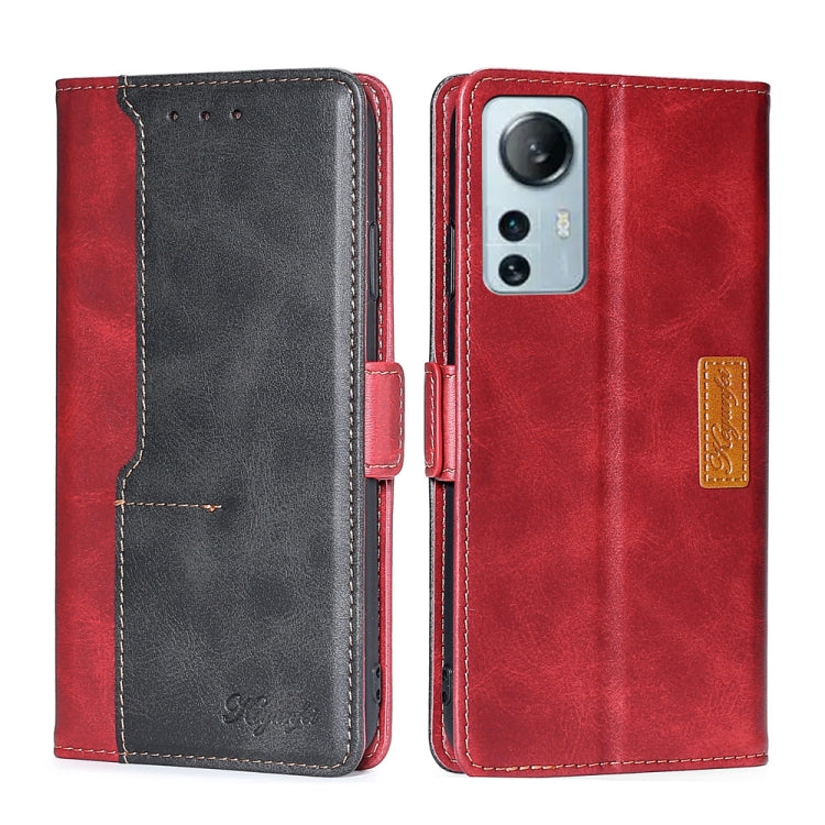 For Xiaomi 12 Lite Contrast Color Side Buckle Leather Phone Case