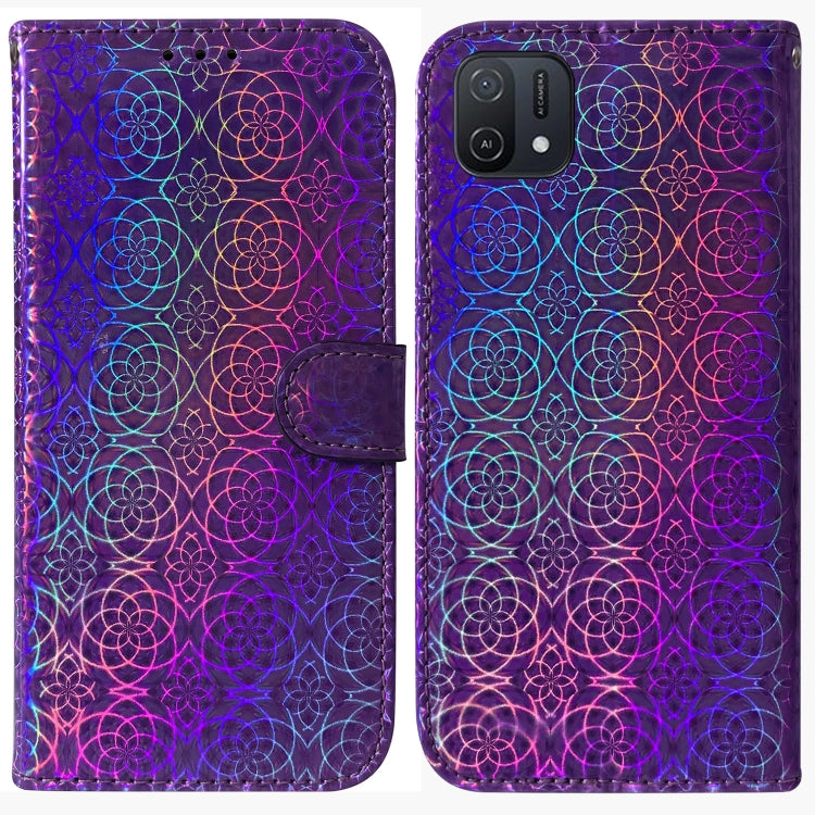 For OPPO A16K Colorful Magnetic Buckle Leather Phone Case