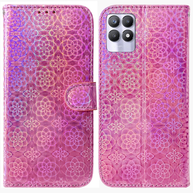 For OPPO Realme 8i Colorful Magnetic Buckle Leather Phone Case