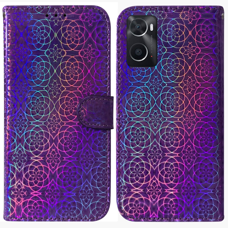 For OPPO Realme 9i / A76 4G / A36 Colorful Magnetic Buckle Leather Phone Case