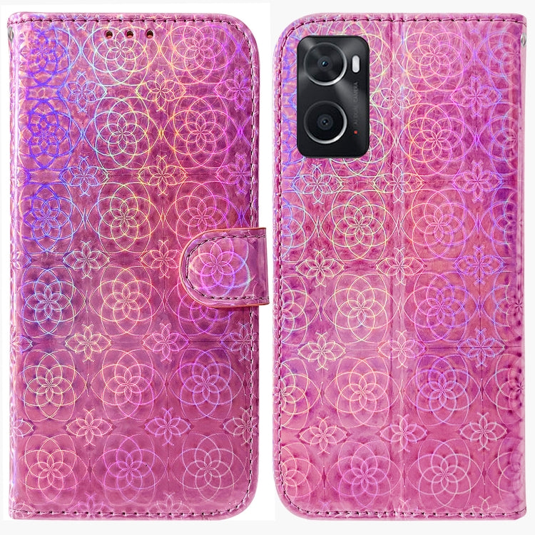 For OPPO Realme 9i / A76 4G / A36 Colorful Magnetic Buckle Leather Phone Case