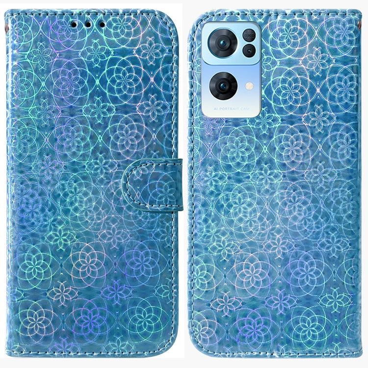 For OPPO Reno7 Pro 5G Colorful Magnetic Buckle Leather Phone Case