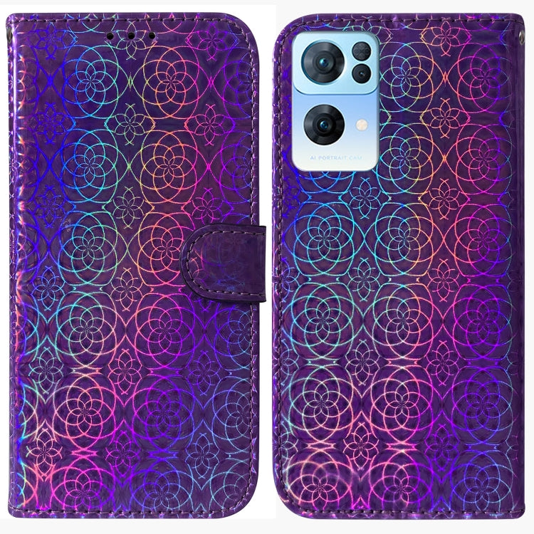 For OPPO Reno7 Pro 5G Colorful Magnetic Buckle Leather Phone Case