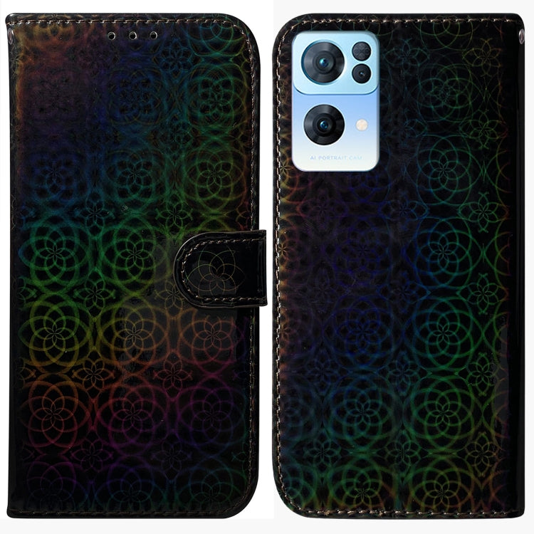For OPPO Reno7 Pro 5G Colorful Magnetic Buckle Leather Phone Case