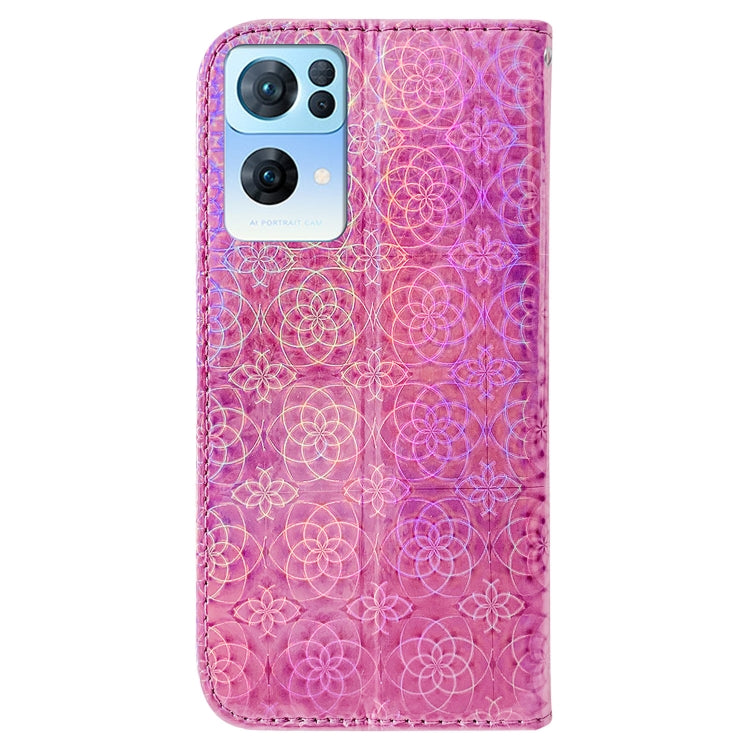 For OPPO Reno7 Pro 5G Colorful Magnetic Buckle Leather Phone Case