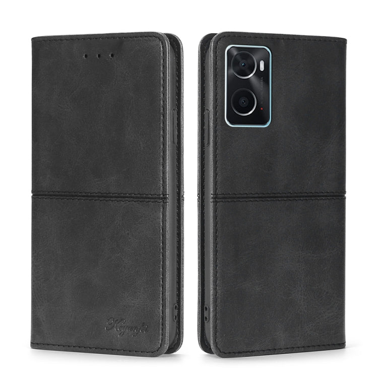 For OPPO A36 4G/A76 4G Global Cow Texture Magnetic Horizontal Flip Leather Phone Case