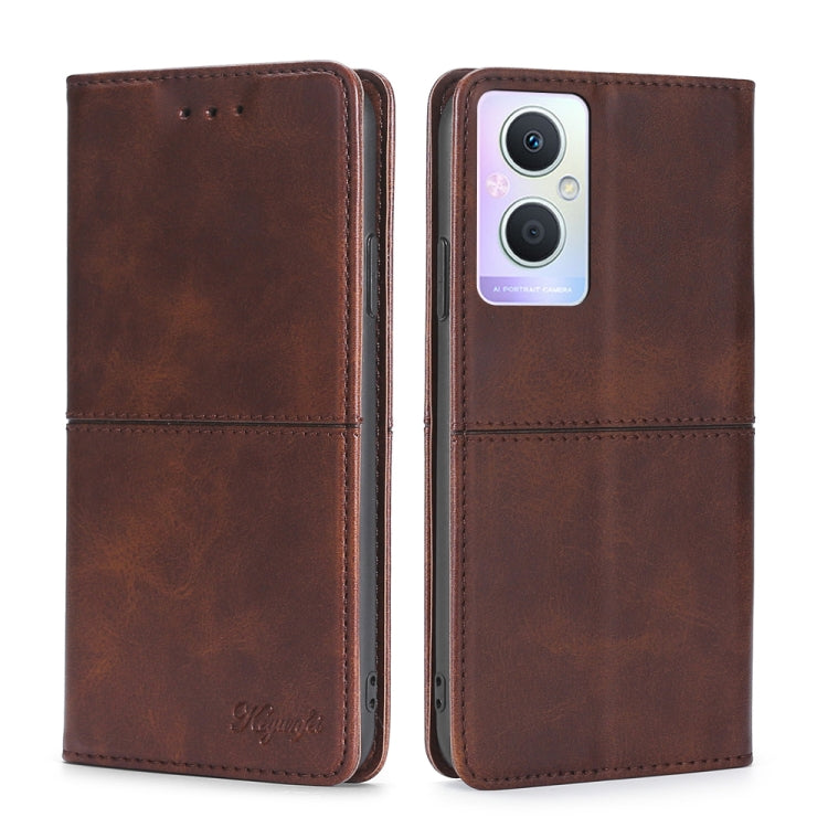 For OPPO A96 5G Cow Texture Magnetic Horizontal Flip Leather Phone Case