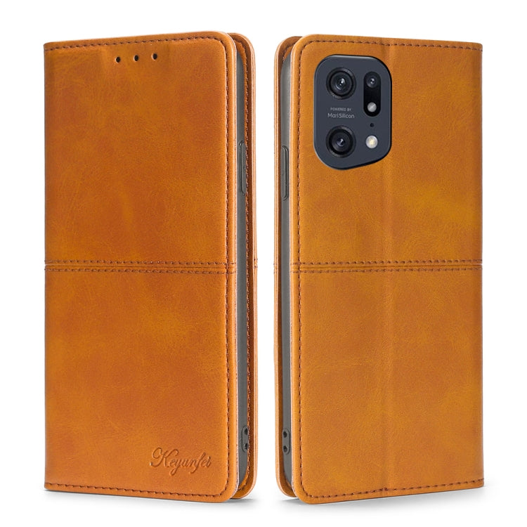For OPPO Find X5 Pro Cow Texture Magnetic Horizontal Flip Leather Phone Case